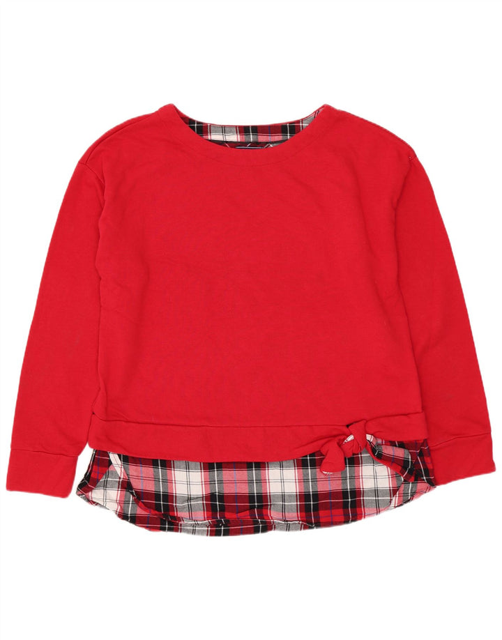 IZOD Womens Sweatshirt Jumper UK 14 Medium Red Cotton