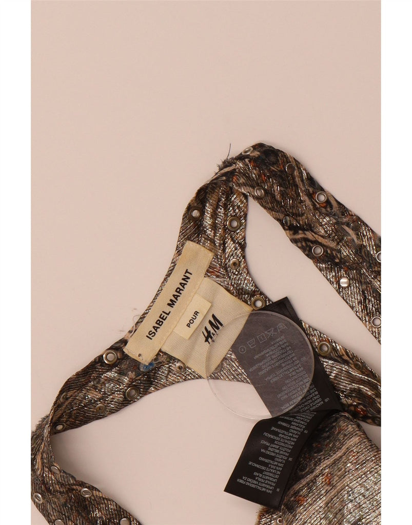 H&M Womens Abstract Pattern Sleeveless Blouse Top EU 34 XS Grey Silk Vintage H&M and Second-Hand H&M from Messina Hembry 