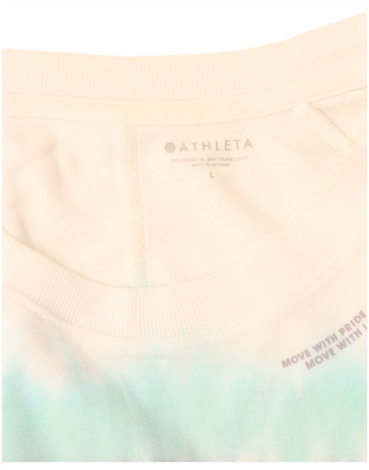 ATHLETA Womens Sweatshirt Jumper UK 16 Large Multicoloured Tie Dye Cotton