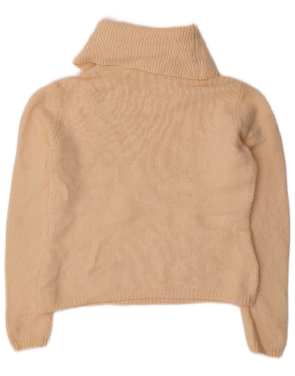 Marks & Spencer Womens Roll Neck Jumper Sweater UK 12 Medium Beige Floral