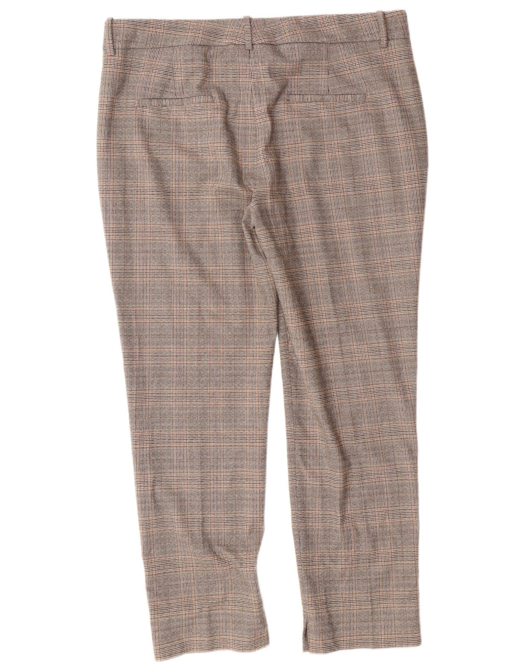 ZARA Womens Slim Fit Chino Trousers EU 42 Large W32 L27 Grey Check