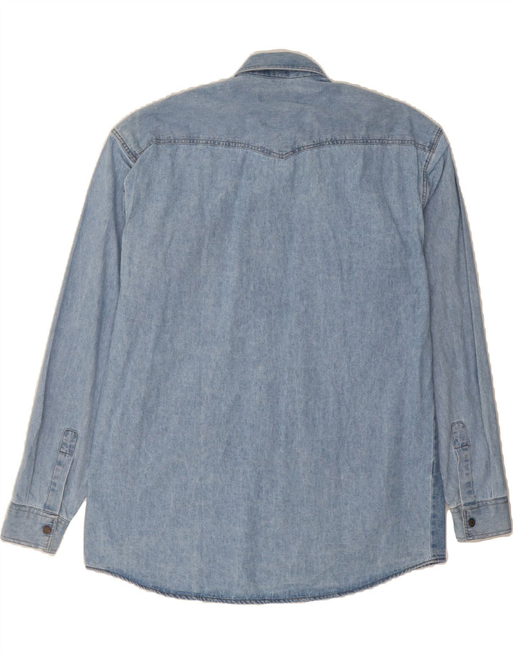 VINTAGE Mens Denim Shirt Medium Blue Cotton Vintage Vintage and Second-Hand Vintage from Messina Hembry 