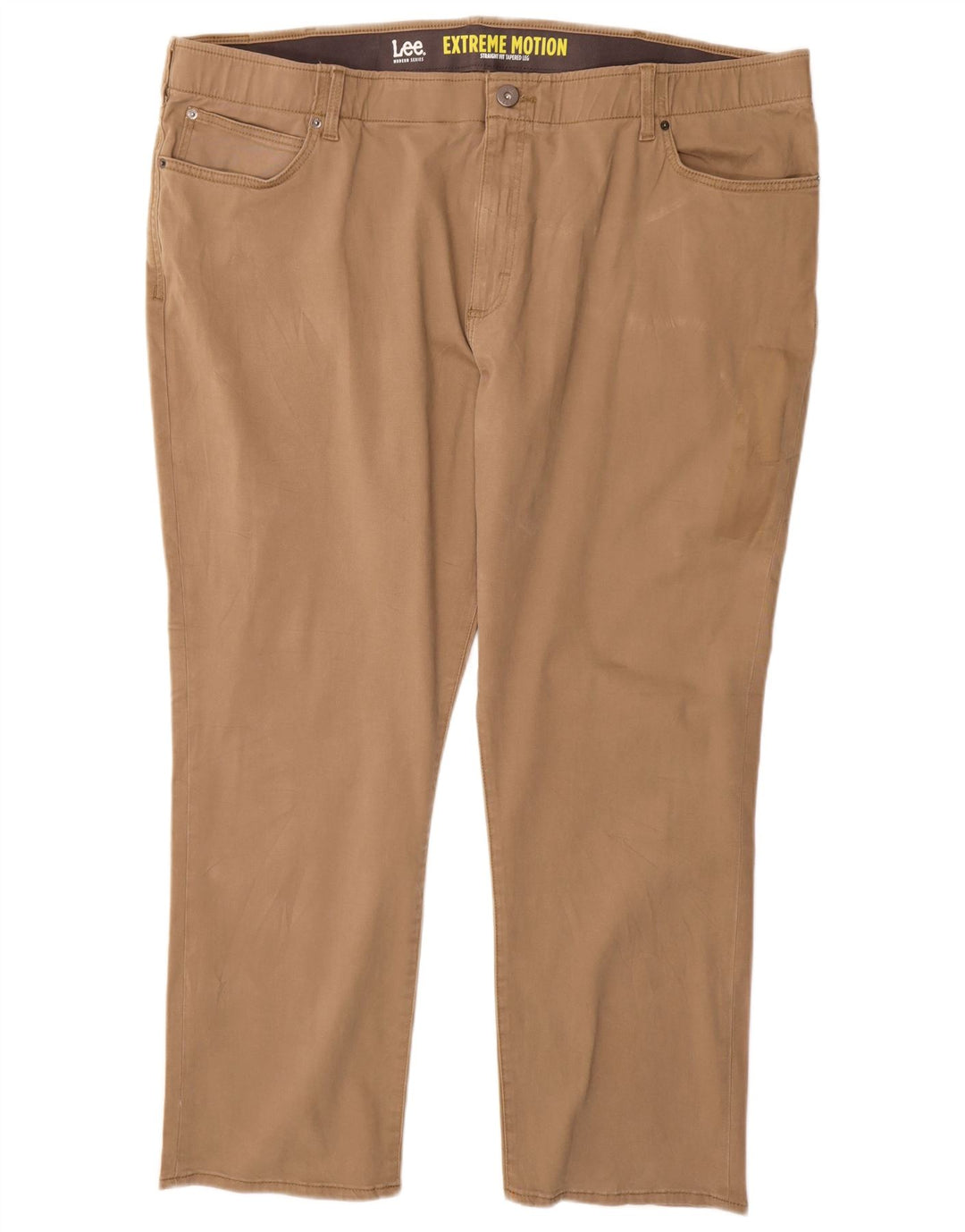 LEE Mens Extreme Motion Straight Tapered Casual Trousers W48 L30 Beige
