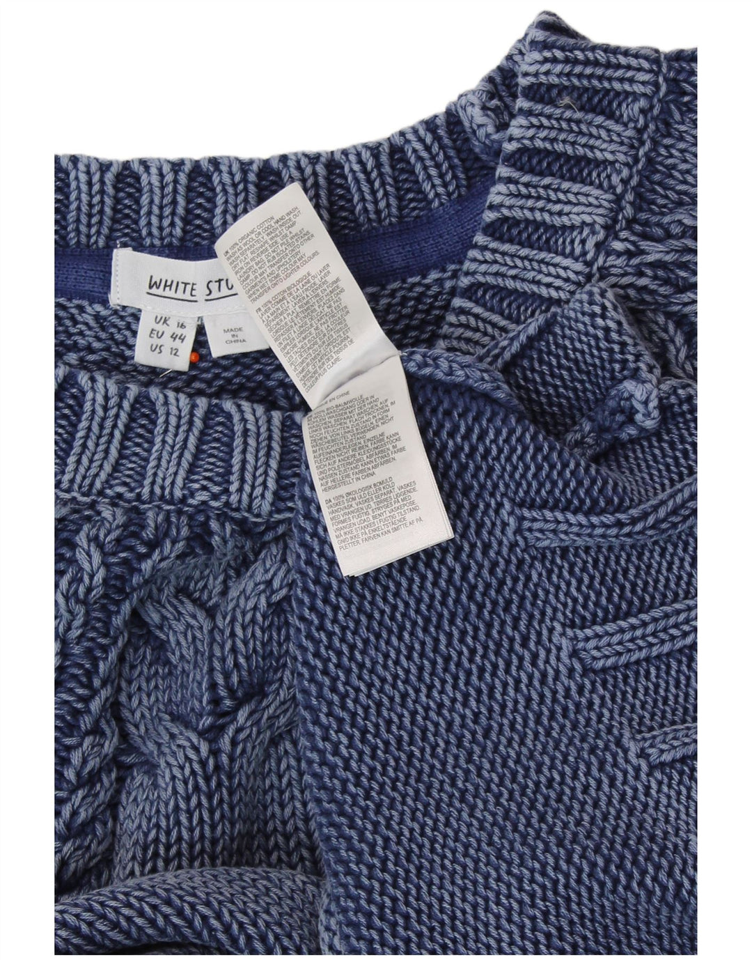 WHITE STUFF Womens Crop Boat Neck Jumper Sweater UK 16 Large  Navy Blue