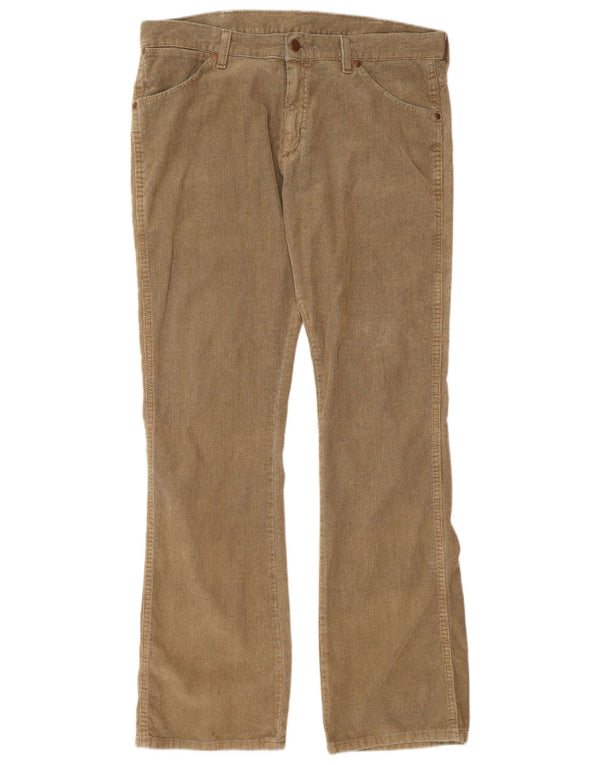 Wrangler Mens Dayton Straight Corduroy Trousers W34 L34 Beige Cotton