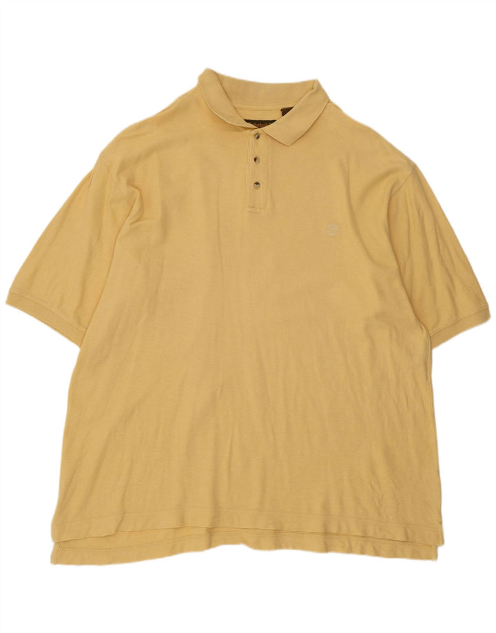 TIMBERLAND Mens Weathergear Polo Shirt 2XL Yellow Cotton