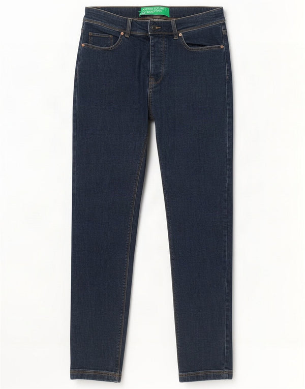 Benetton Womens Skinny Jeans W30 L30 Blue Cotton
