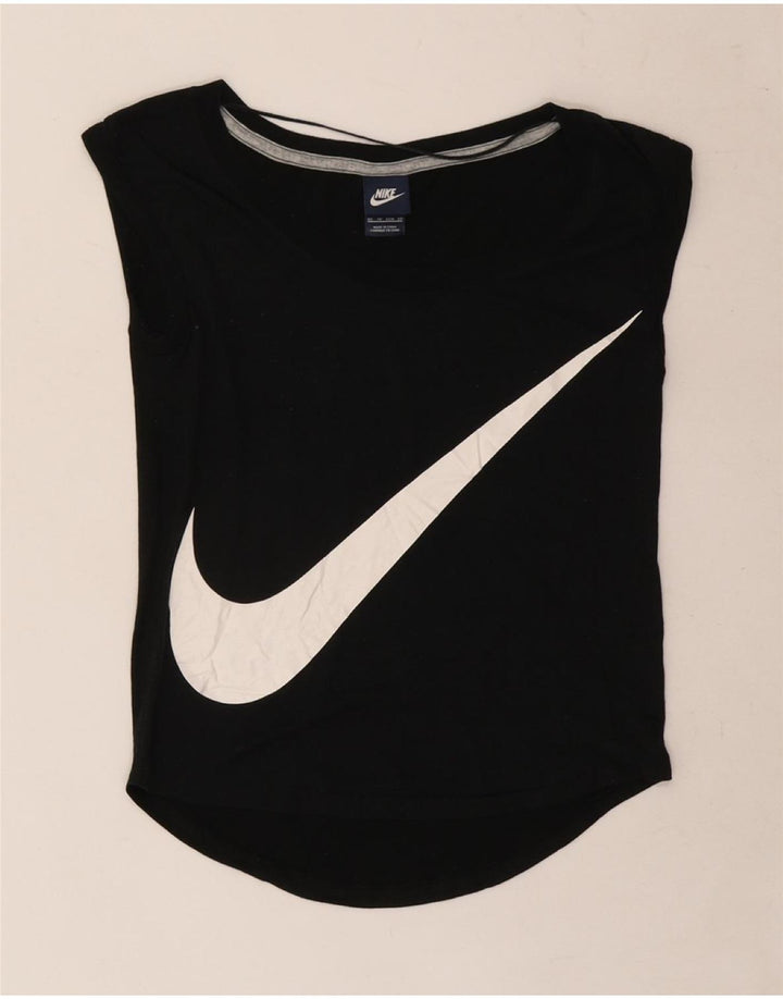 NIKE Womens Graphic T-Shirt Top UK 6 XS Black