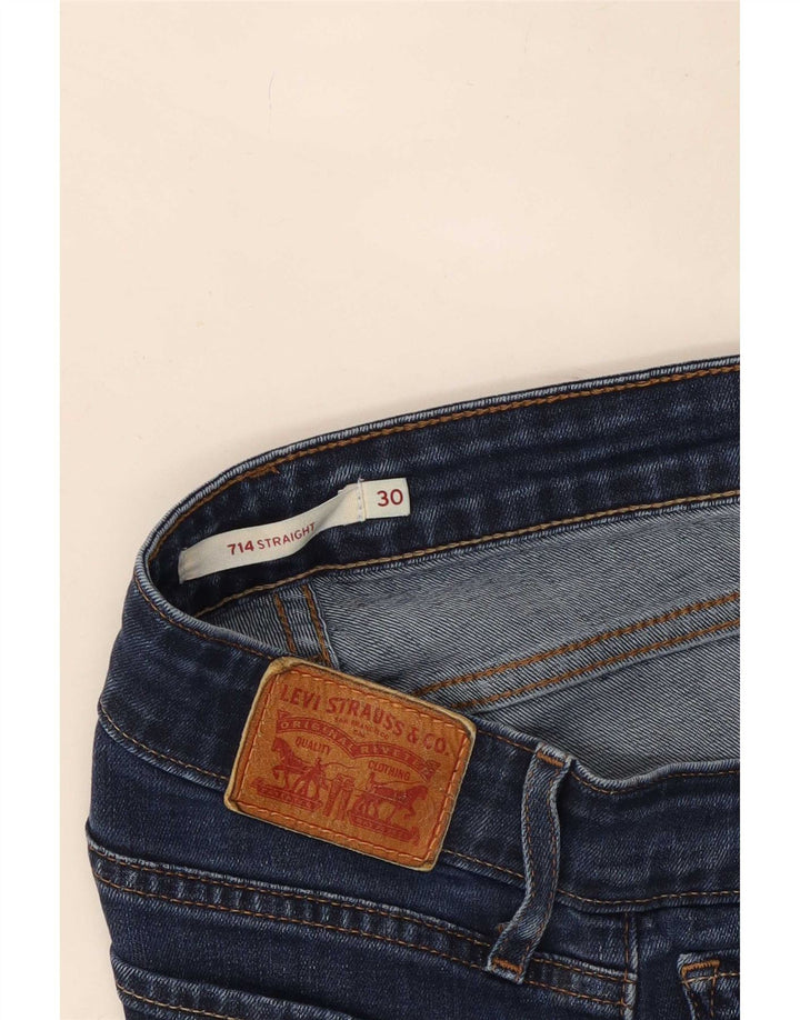 Levi's Womens 714 Straight Jeans W30 L29 Navy Blue