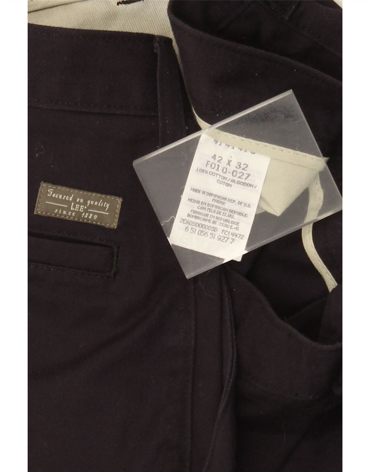 LEE Mens Pegged Chino Trousers W42 L32 Navy Blue Cotton
