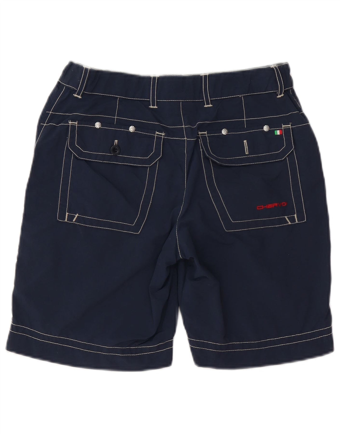CHERVO Boys Cargo Shorts 11-12 Years Large W26 Navy Blue Polyamide