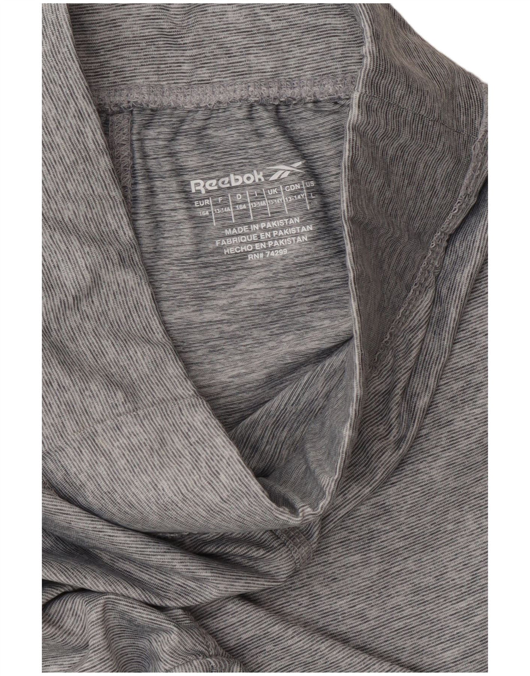 REEBOK Girls Leggings 13-14 Years  Grey Colourblock Polyester