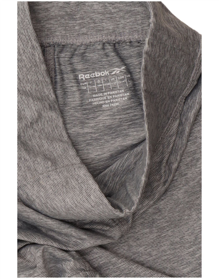 REEBOK Girls Leggings 13-14 Years  Grey Colourblock Polyester