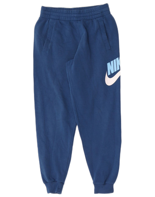 Nike Boys Graphic Tracksuit Trousers Joggers 10-11 Years Medium Blue Cotton