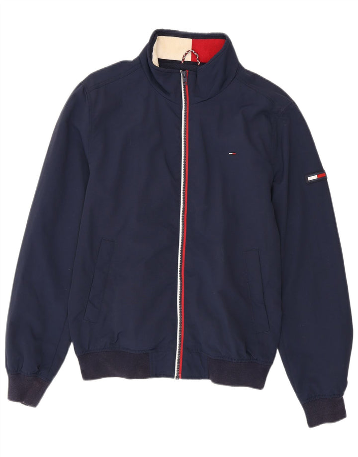 Tommy Hilfiger Mens Bomber Jacket UK 38 Medium Navy Blue Polyamide