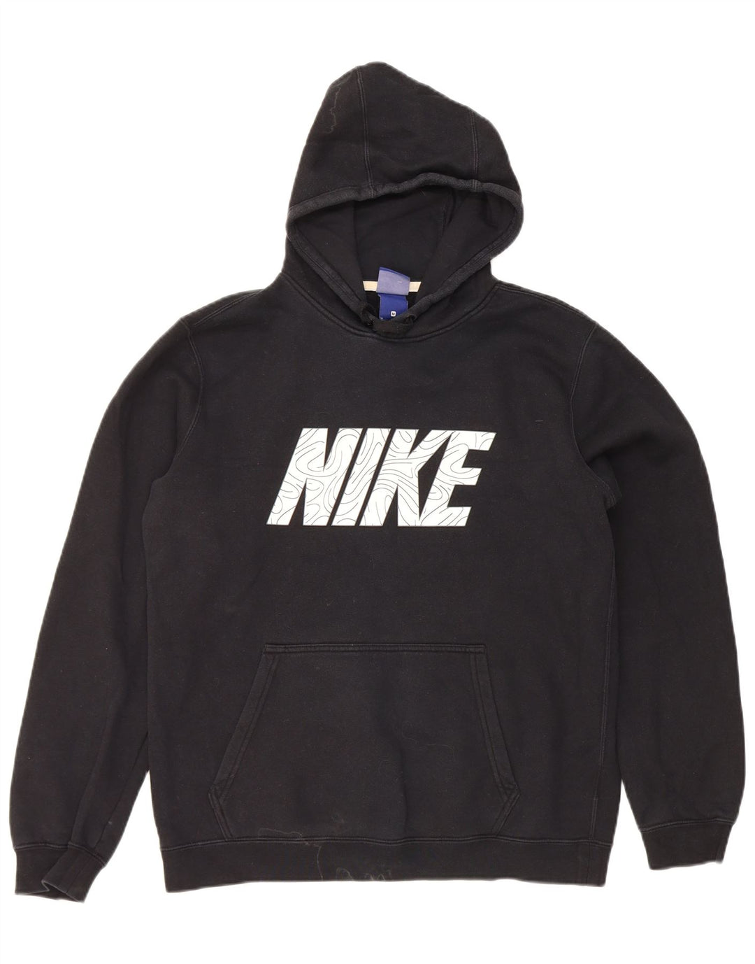 Nike Mens Graphic Hoodie Jumper Medium Black Cotton