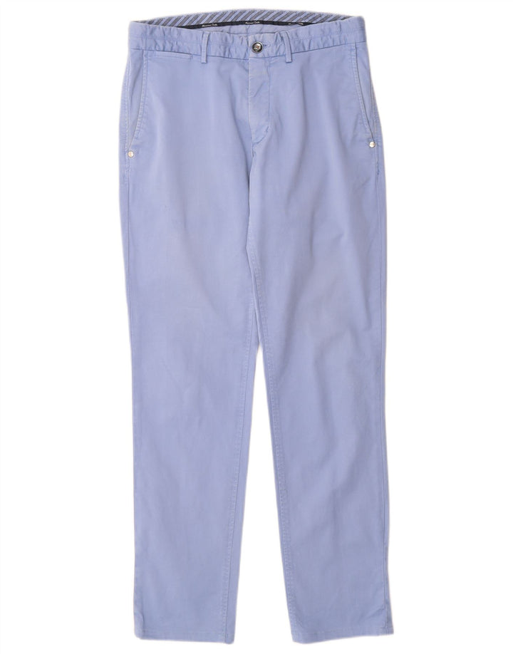 MASSIMO DUTTI Mens Slim Fit Chino Trousers EU 38 Small W30 L30 Blue