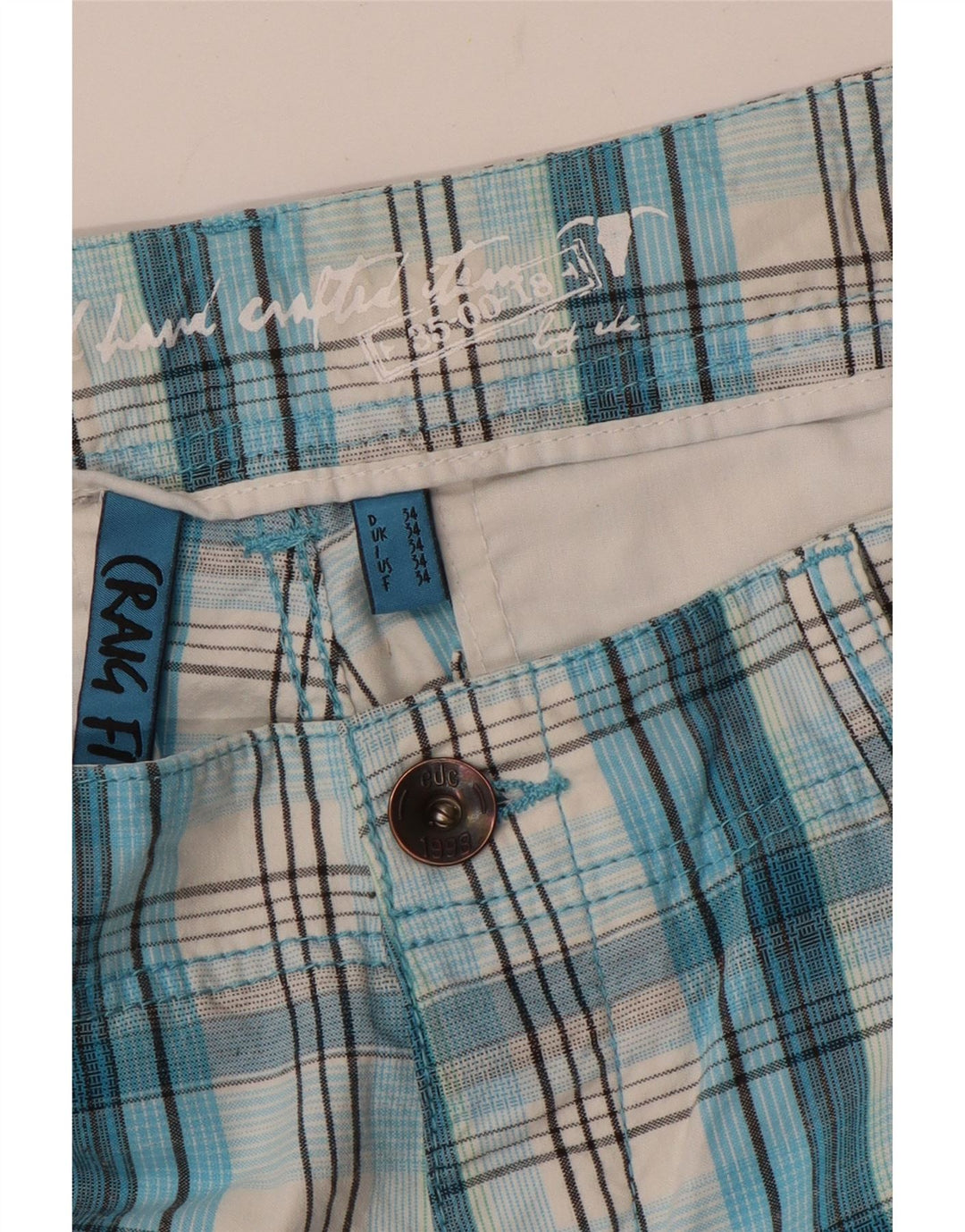 EDC Mens Cargo Shorts W34 Large Blue Check