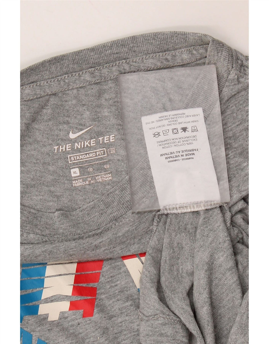 NIKE Womens Standard Fit Graphic T-Shirt Top UK 18 XL Grey Cotton