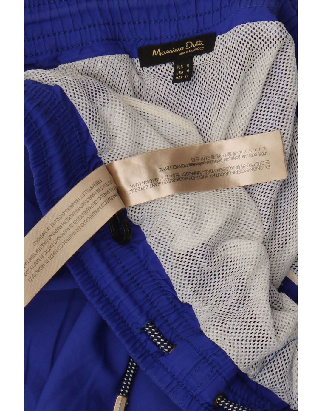 Massimo Dutti Mens Swimming Shorts Medium  Blue Polyester