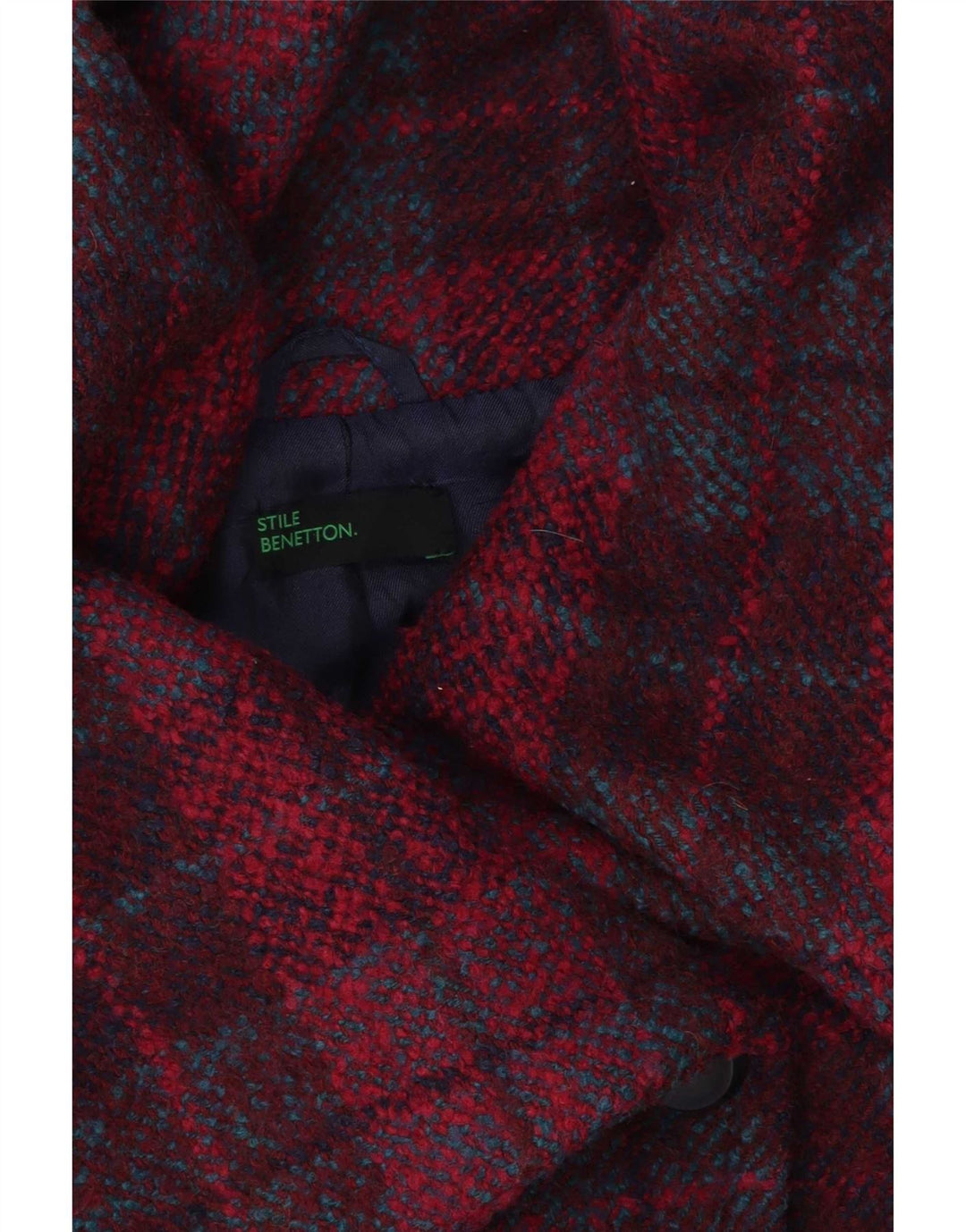 Benetton Womens Jacket UK 14 Medium Pink Check