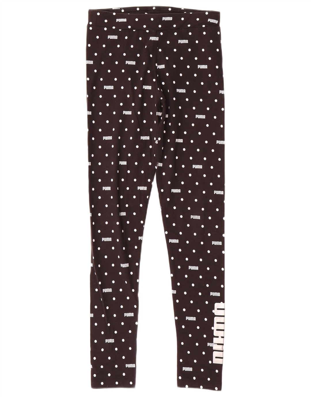 PUMA Girls Graphic Leggings 13-14 Years Black Spotted Cotton