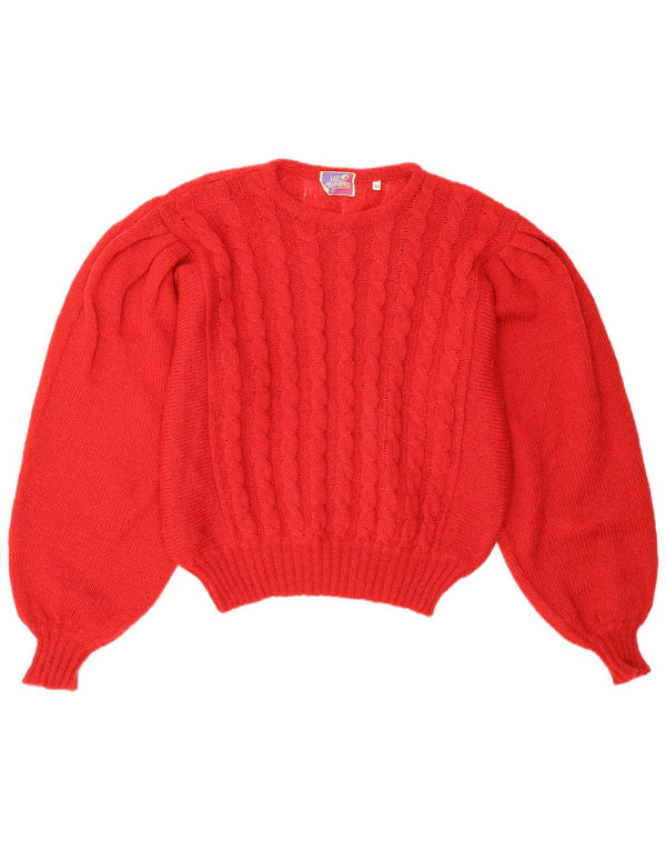 Vintage Womens Crew Neck Jumper Sweater IT 44 Medium Red Mohair