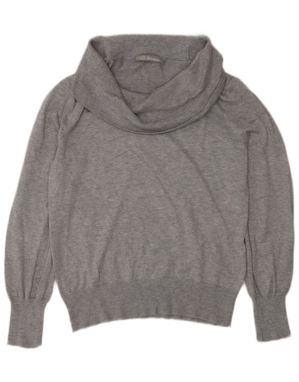 Marks & Spencer Womens Roll Neck Jumper Sweater UK 12 Medium Grey Viscose