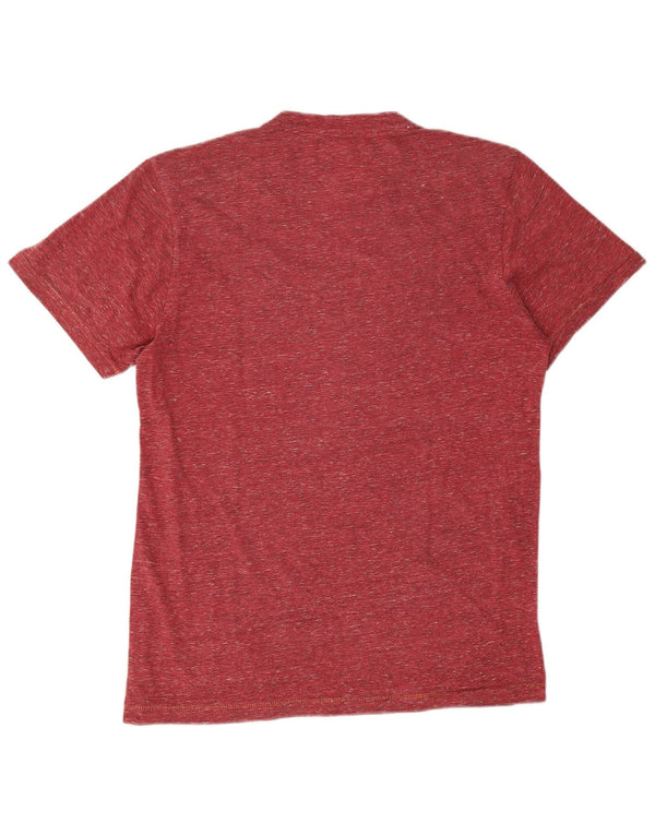 Desigual Mens Graphic T-Shirt Top Small Maroon Flecked