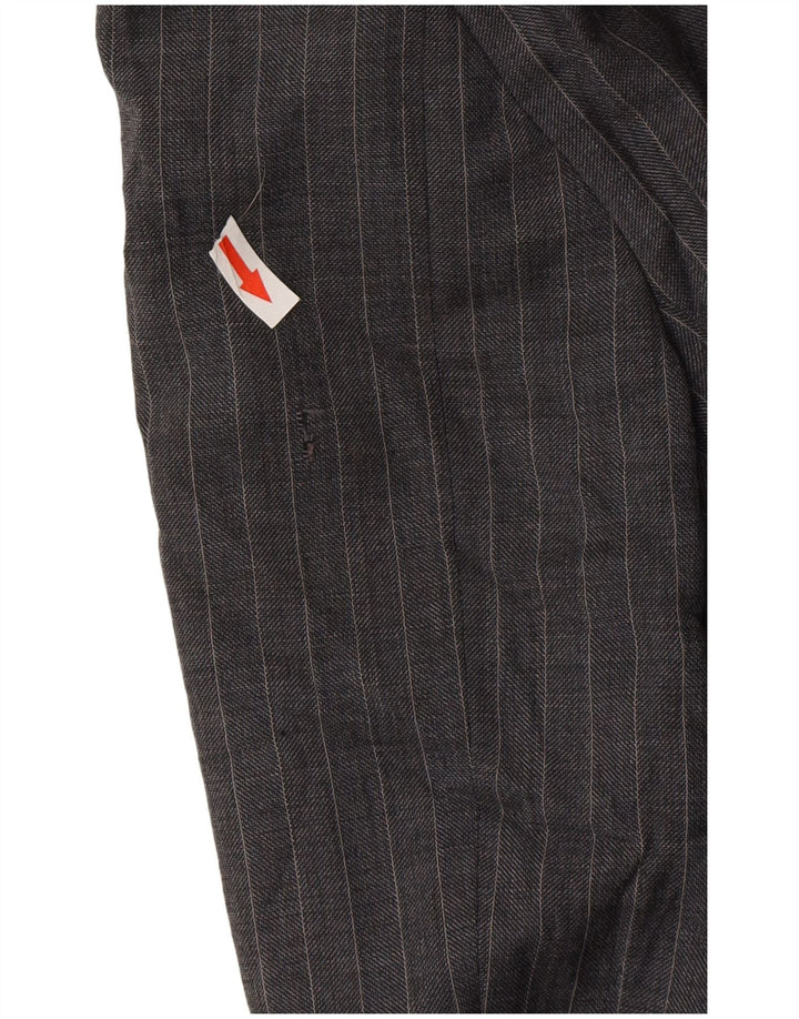 Marks & Spencer Mens 2 Button Blazer Jacket UK 44 XL Grey Pinstripe Wool