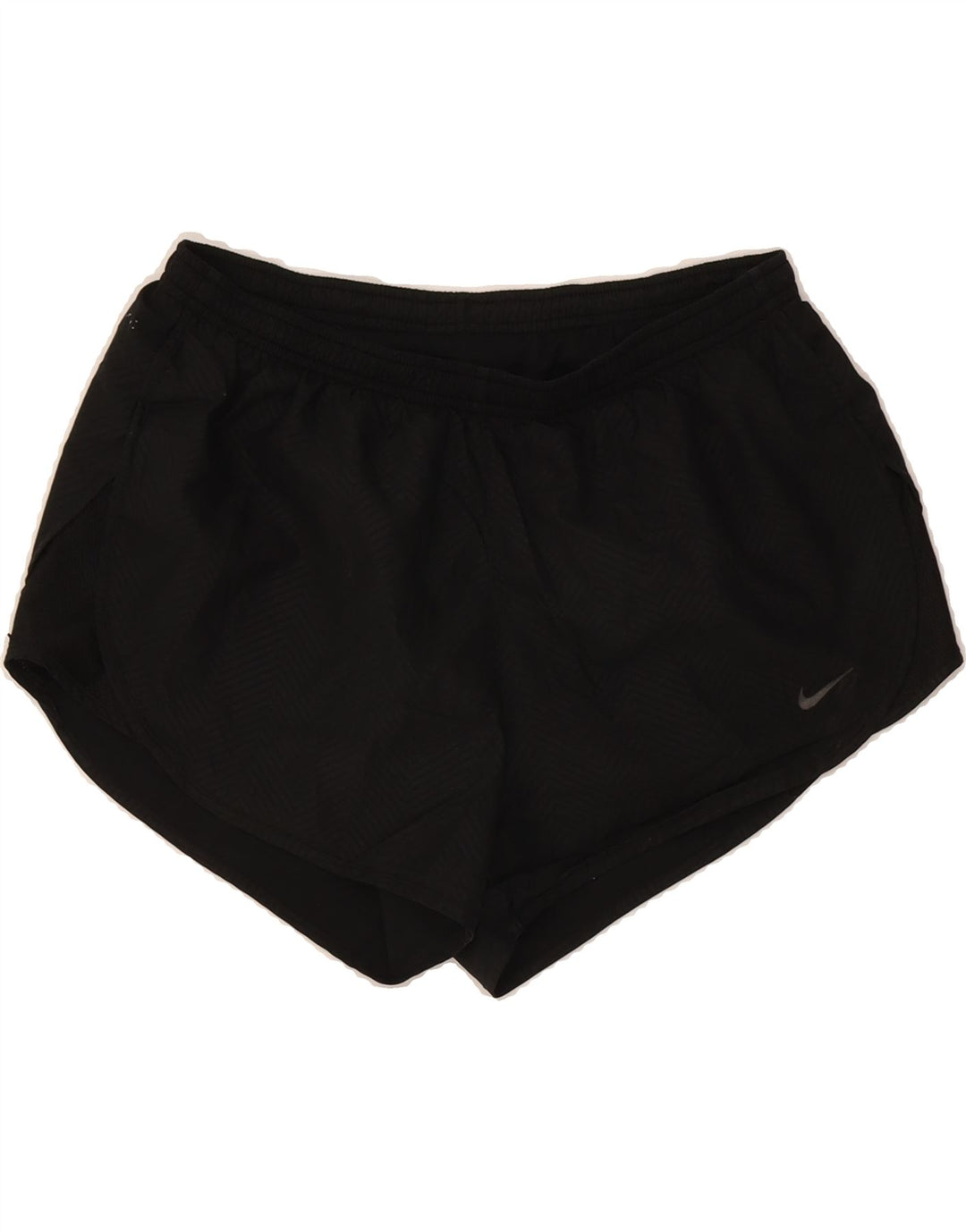 NIKE Womens Dri Fit Sport Shorts UK 14 Medium  Black Chevron Polyester Vintage Nike and Second-Hand Nike from Messina Hembry 
