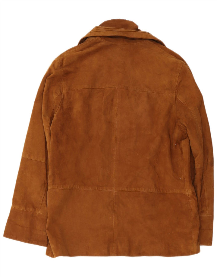 Vintage Mens Suede Jacket IT 44 XS Brown Leather