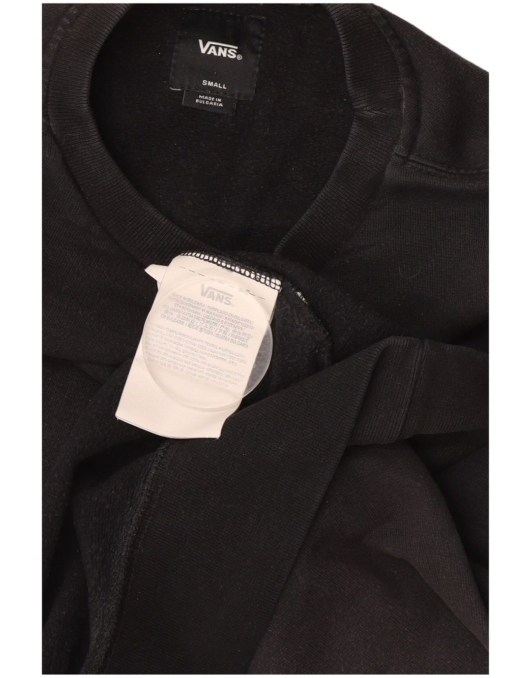 VANS Mens Graphic Sweatshirt Jumper Small Black Cotton