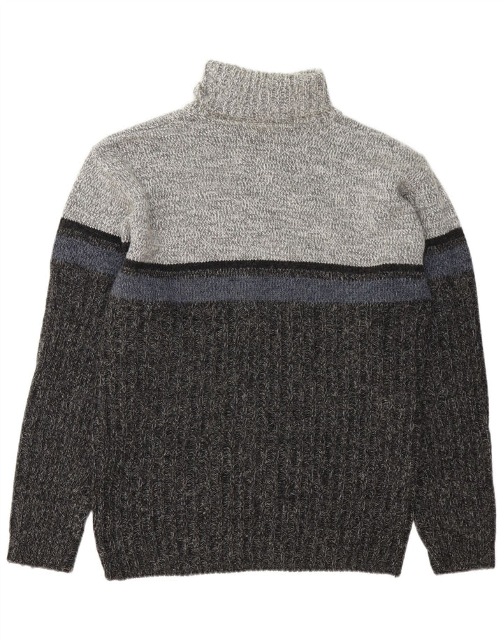 C&A Mens Canda Roll Neck Jumper Sweater Large Grey Colourblock