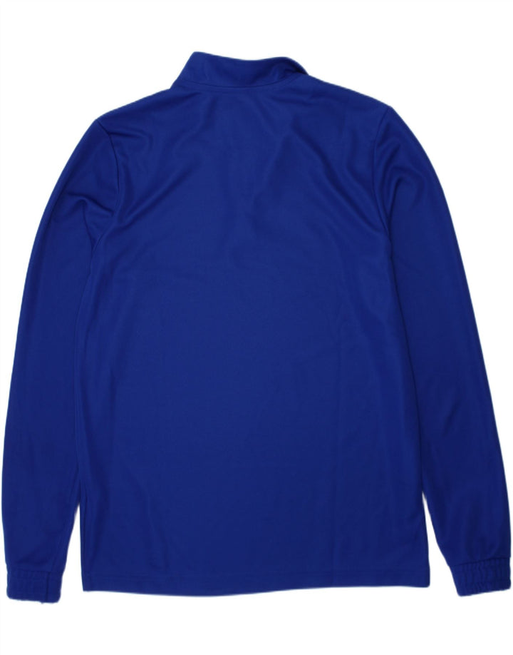 ADIDAS Boys Aeroready Zip Neck Pullover Tracksuit Top 13-14 Years Blue Vintage Adidas and Second-Hand Adidas from Messina Hembry 