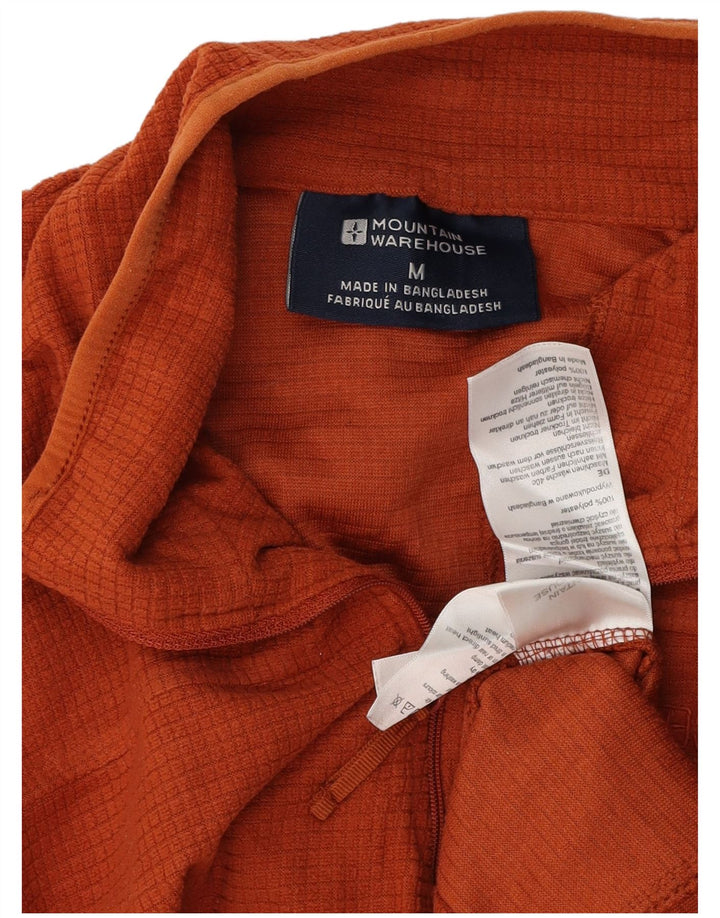 MOUNTAIN WAREHOUSE Mens Zip Neck Sweatshirt Jumper Medium Orange Polyester