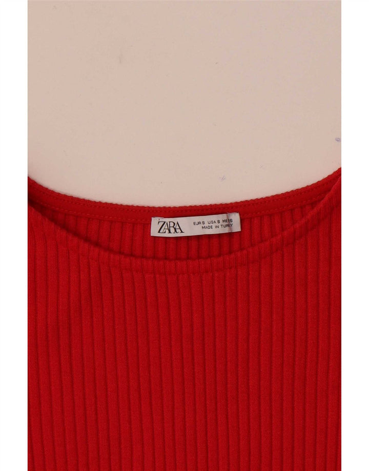 Zara Womens T-Shirt Top UK 8 Small Red
