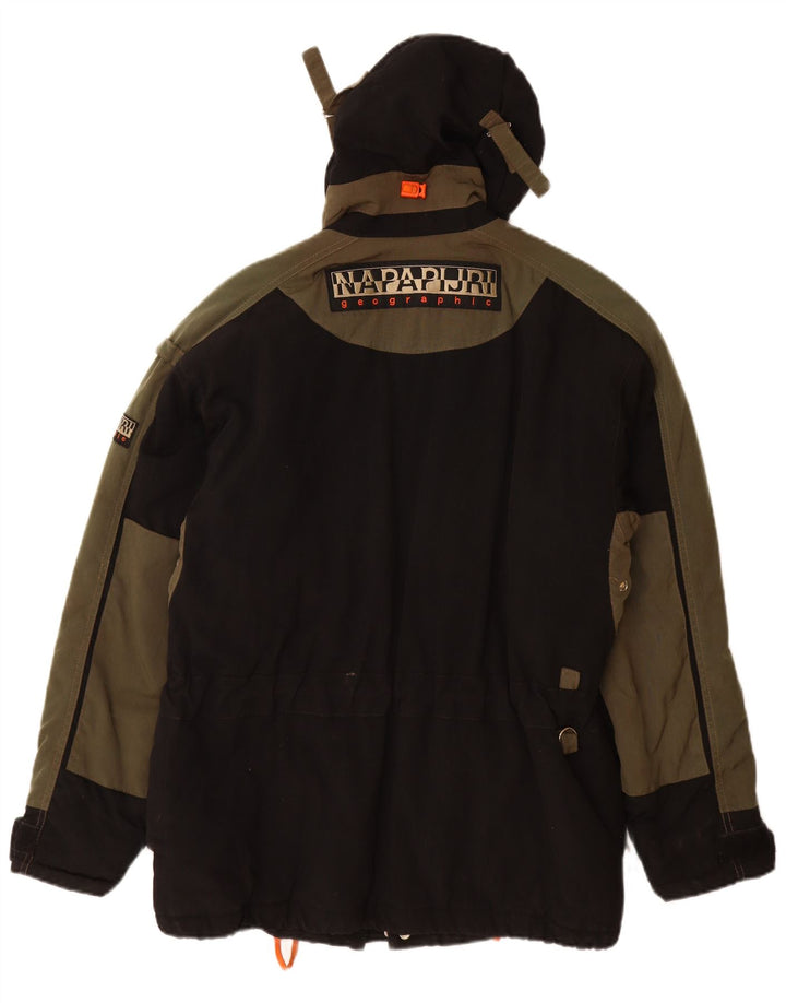 NAPAPIJRI Mens Hooded Windbreaker Jacket UK 38 Medium Black Polyamide