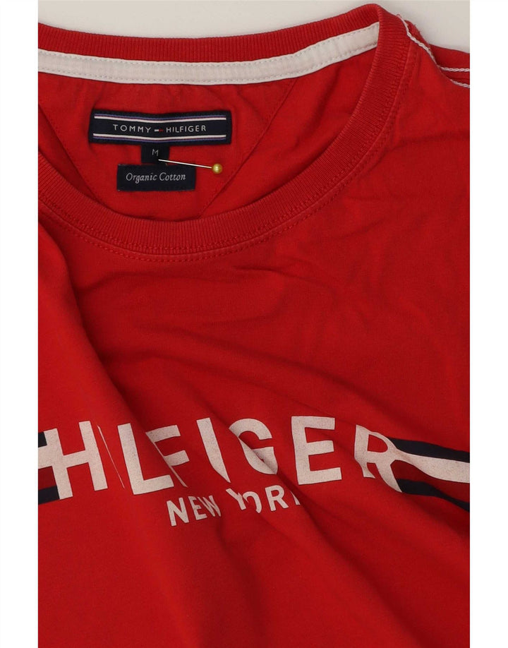 Tommy Hilfiger Mens Graphic T-Shirt Top Medium Red Cotton