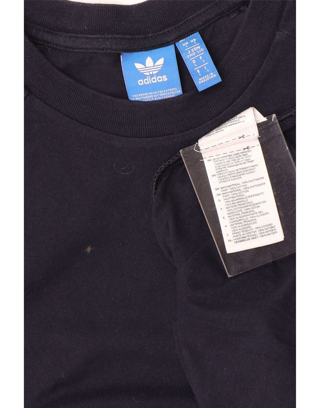 Adidas Mens T-Shirt Top Large Navy Blue Cotton