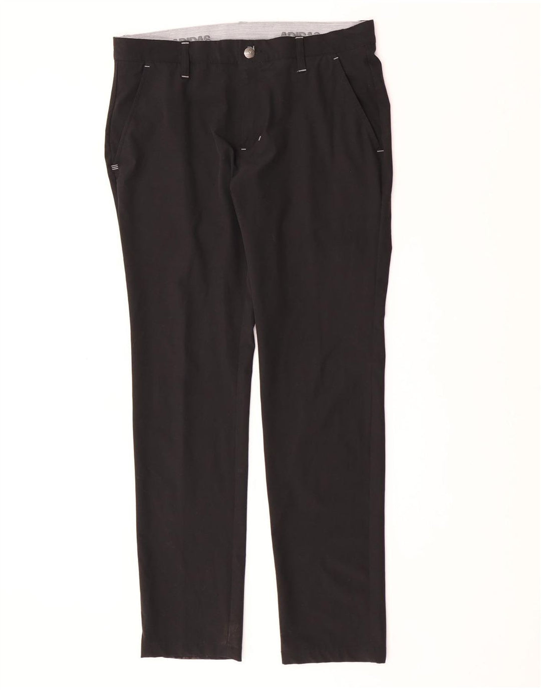 Adidas Mens Slim Chino Trousers W32 L32 Black Polyester