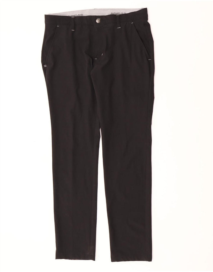 Adidas Mens Slim Chino Trousers W32 L32 Black Polyester