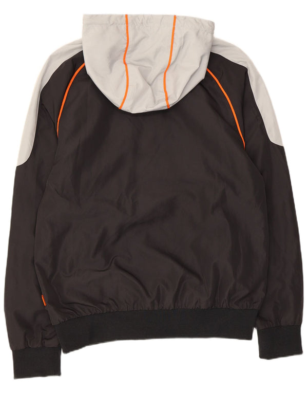 UMBRO Womens Graphic Tracksuit Top Jacket UK 14 Medium Black Colourblock