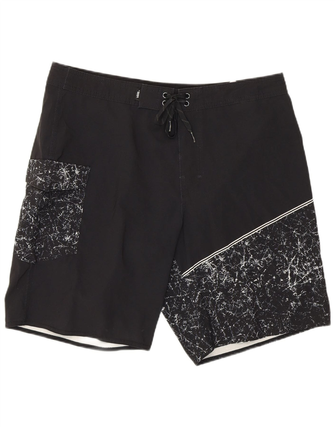 Vans Mens Abstract Pattern Swimming Shorts Medium Black Polyester