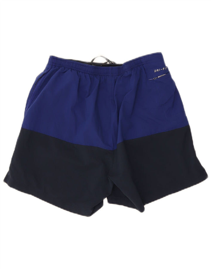 Nike Mens Dri Fit Sport Shorts Medium Navy Blue Colourblock Polyester