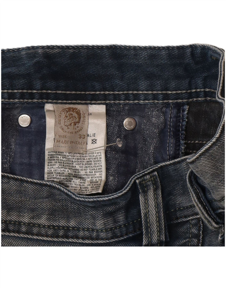 Diesel Mens Straight Jeans W33 L34 Blue Cotton