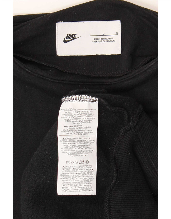 Nike Womens Oversized Sweatshirt Jumper UK 16 Large Black Cotton