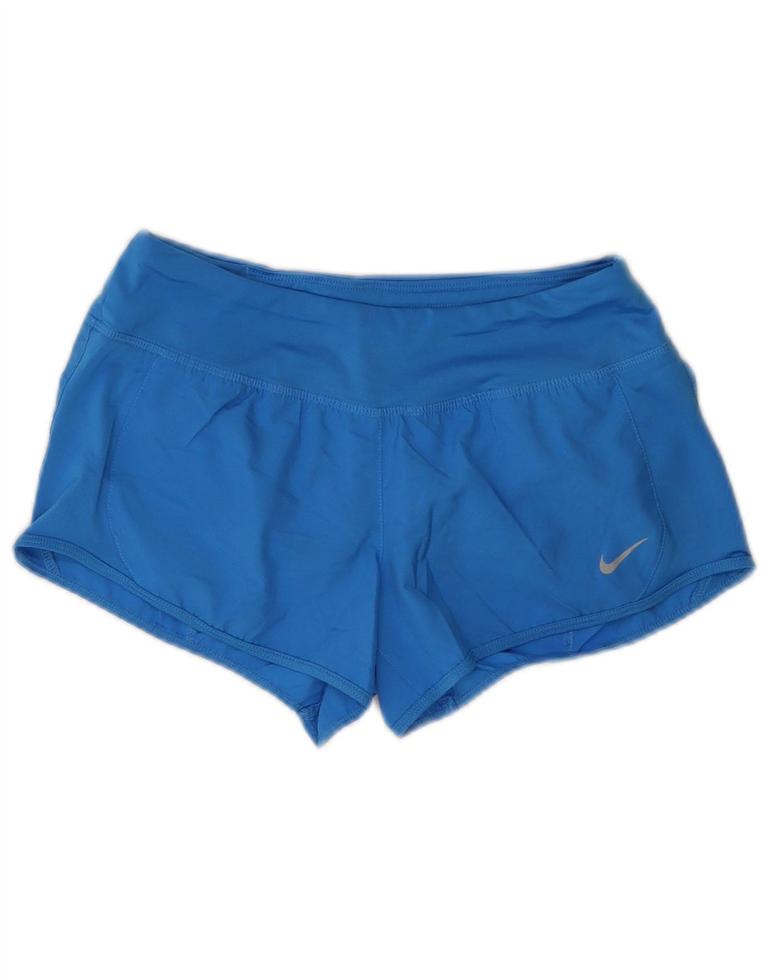 NIKE Womens Dri Fit Sport Shorts UK 10 Small  Blue Polyester