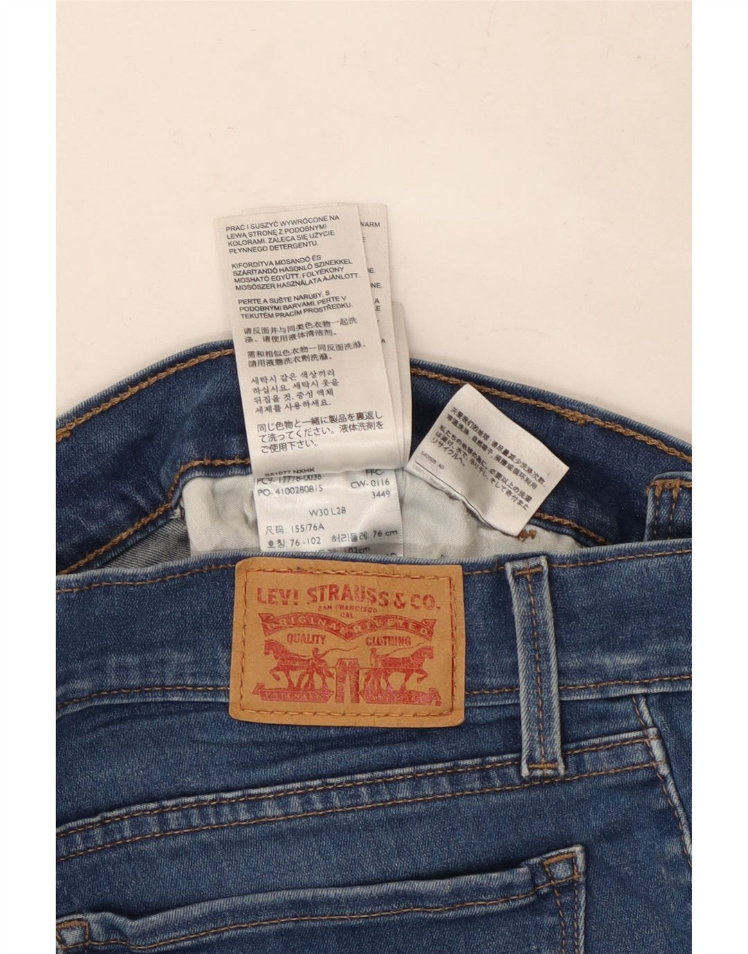 LEVI'S Womens 710 Super Skinny Jeans W30 L26 Blue Cotton