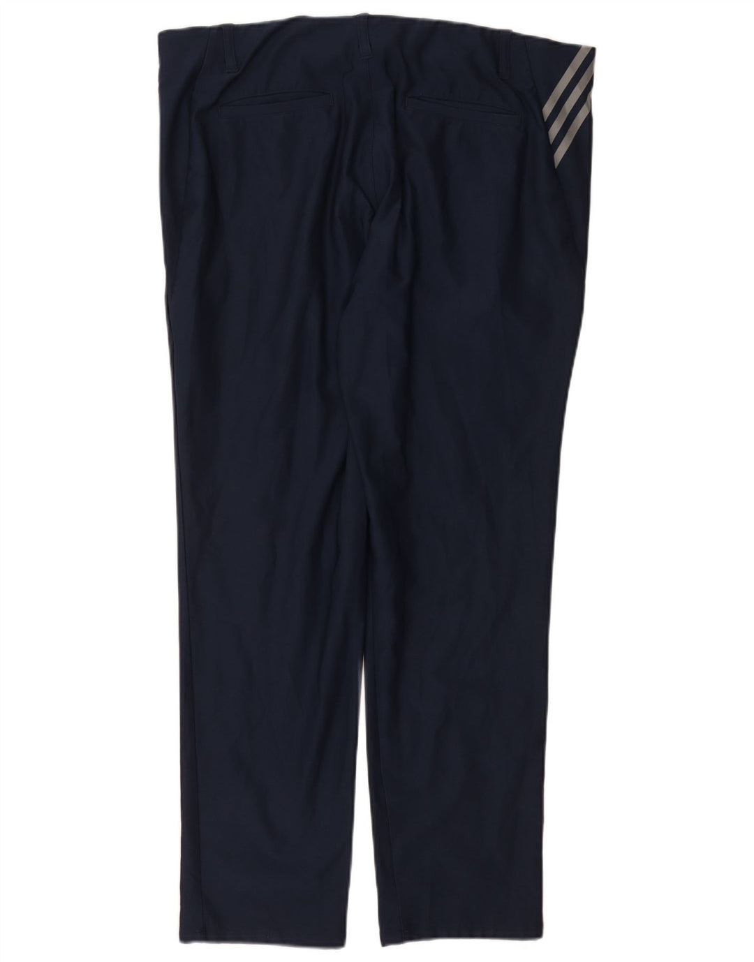ADIDAS Mens Straight Chino Trousers W38 L32 Navy Blue Nylon